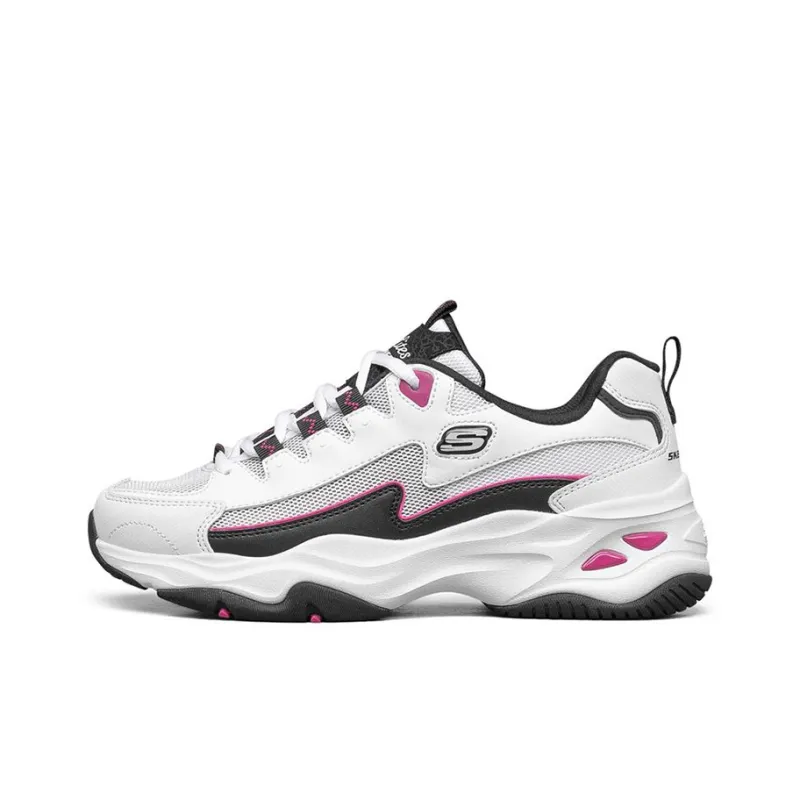 Skechers D'Lites 4.0 Low Running Shoes Gs White/Black/Pink Women's-0