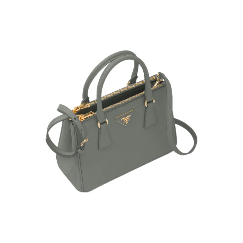 PRADA Galleria Killer Bag Leather Shoulder Bag Crossbody Bag Handbag Small Size Women's Gray-1