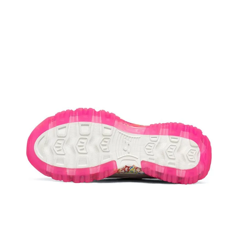 Skechers James Goldcrown X Skechers D'Lites Crystal Low Top Running Shoes Pink/White Women's-4