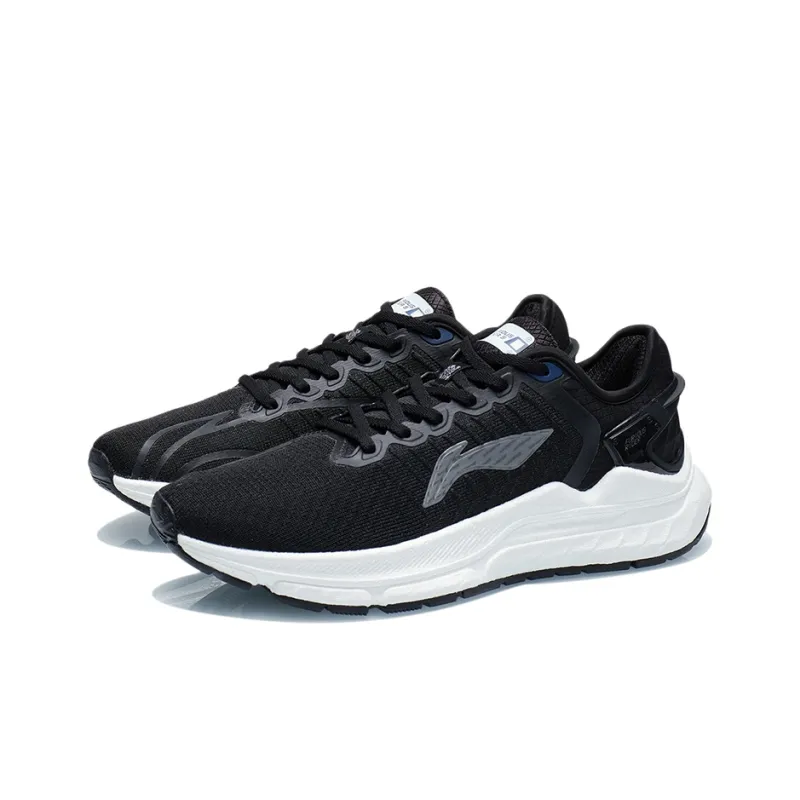 LiNing Furious Rider 5.0 Cushioning Anti-Slip And Wear-Resistant Low-Top Sports Casual Shoes Black White Silver-2