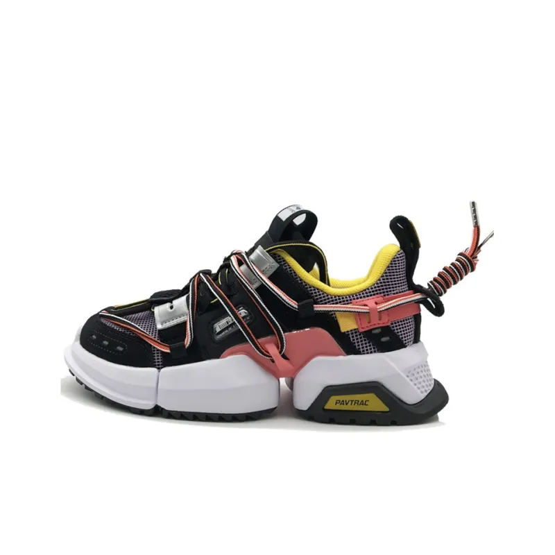 LiNing Pan Gu Casual Shoes Women's Low Top Black/White/Red-0
