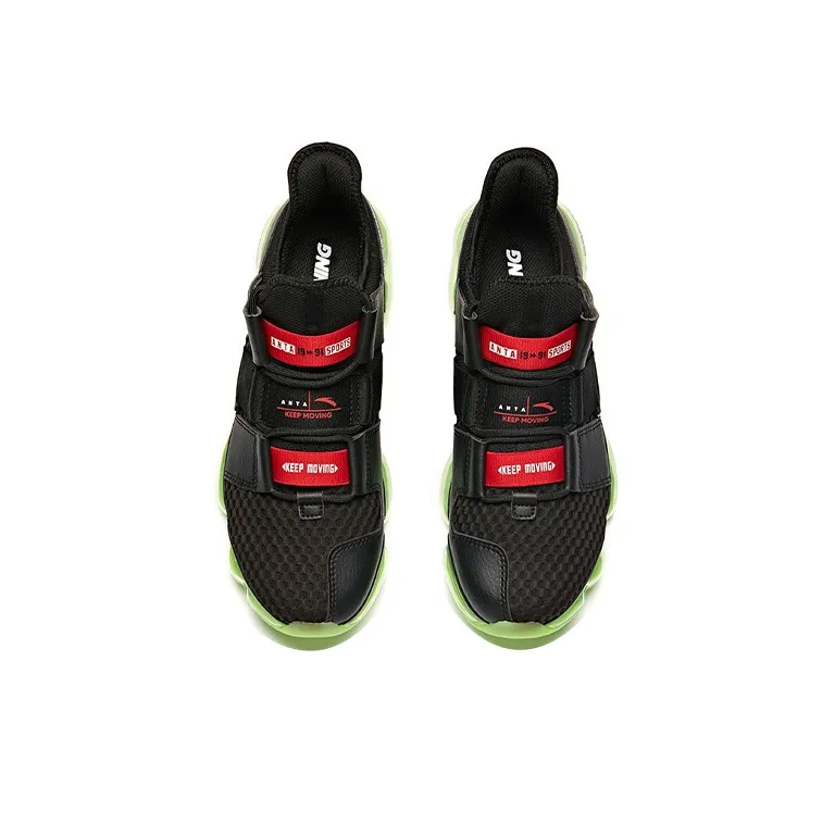 NasaSeed x Anta 'Set Sail' Anti Slip Wear Resistant Low Top Sports Casual Shoes Men's Black Green-2