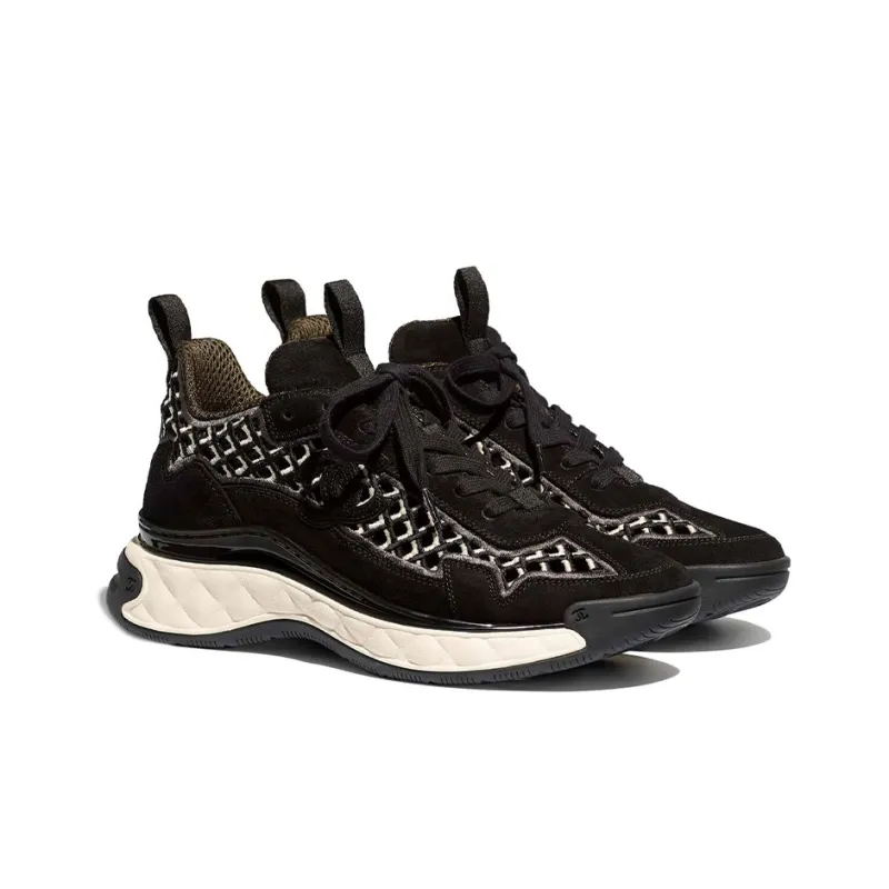 CHANEL Trail Trainer Black Suede Women's-2