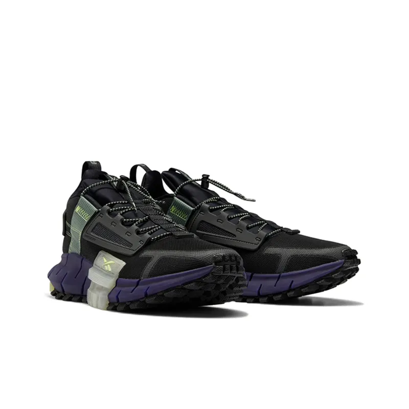 Reebok Zig Kinetica Casual Shoes Unisex Low Top Black/Gray/Green-2
