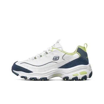 Skechers D'LITES 1.0 Low Top Casual Shoes Women's White Blue Green