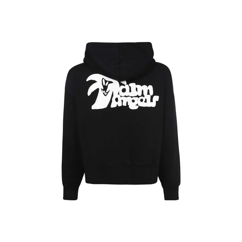 PALM ANGELS Logo Print Zip Up Hoodie-1