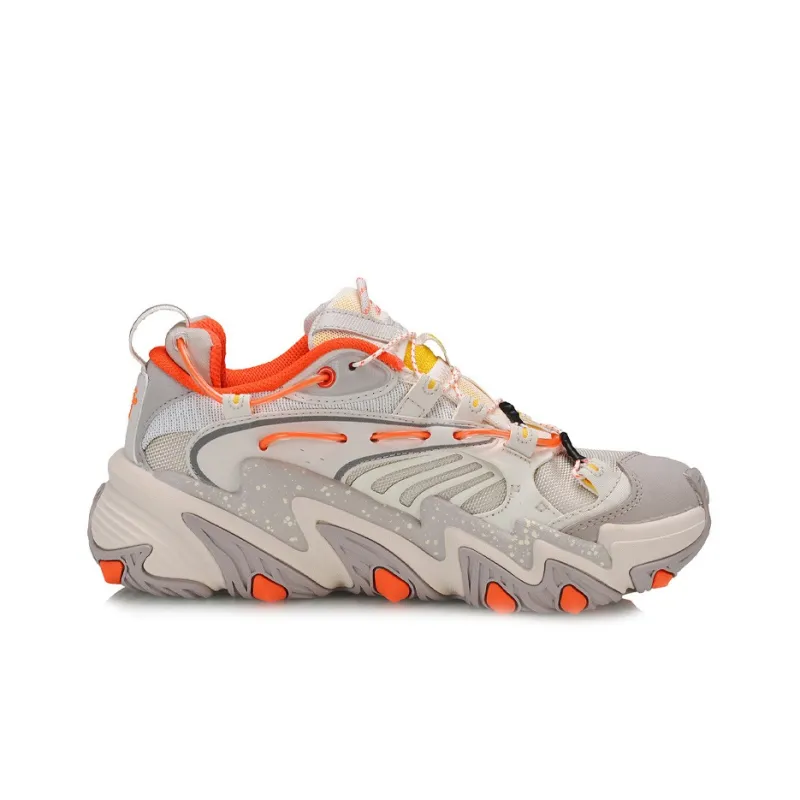 LiNing X Claw Cat Paw Cushioned Slip Resistant Low Top Sports Casual Shoes Women's Gray Orange-1