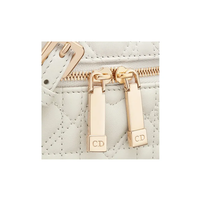 DIOR Sheepskin Shoulder Bag Crossbody Bag Makeup Bag Travel Bag Handbag Extra Mini Women's White-3