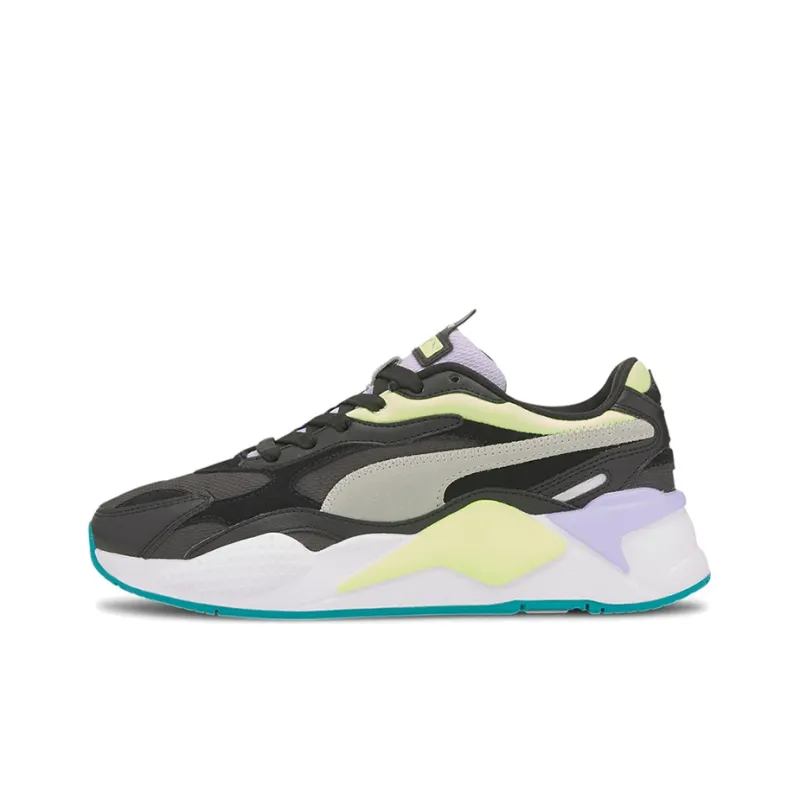 PUMA Rs G RS X3 Layers Slip Resistant Breathable Lightweight Low Top Casual Shoes Women's White Black Yellow-0