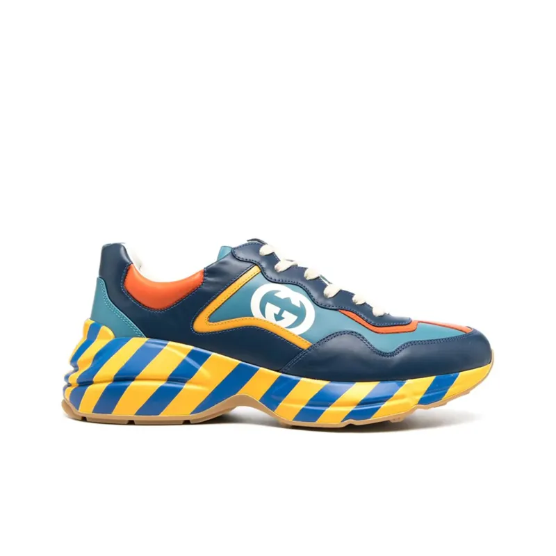 GUCCI Rhyton Cushioned Anti-Slip And Wear-Resistant Lightweight Low-Top Casual Shoes Men's Yellow-3