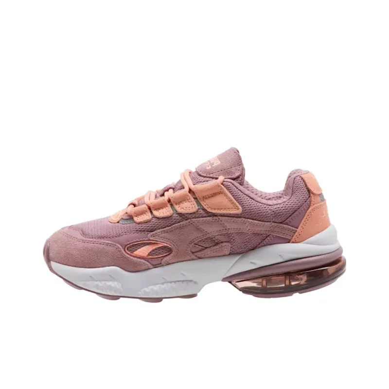 PUMA Unisex Faux Fur Street Style Plain Logo Low Top Sneakers Pink Women's-1