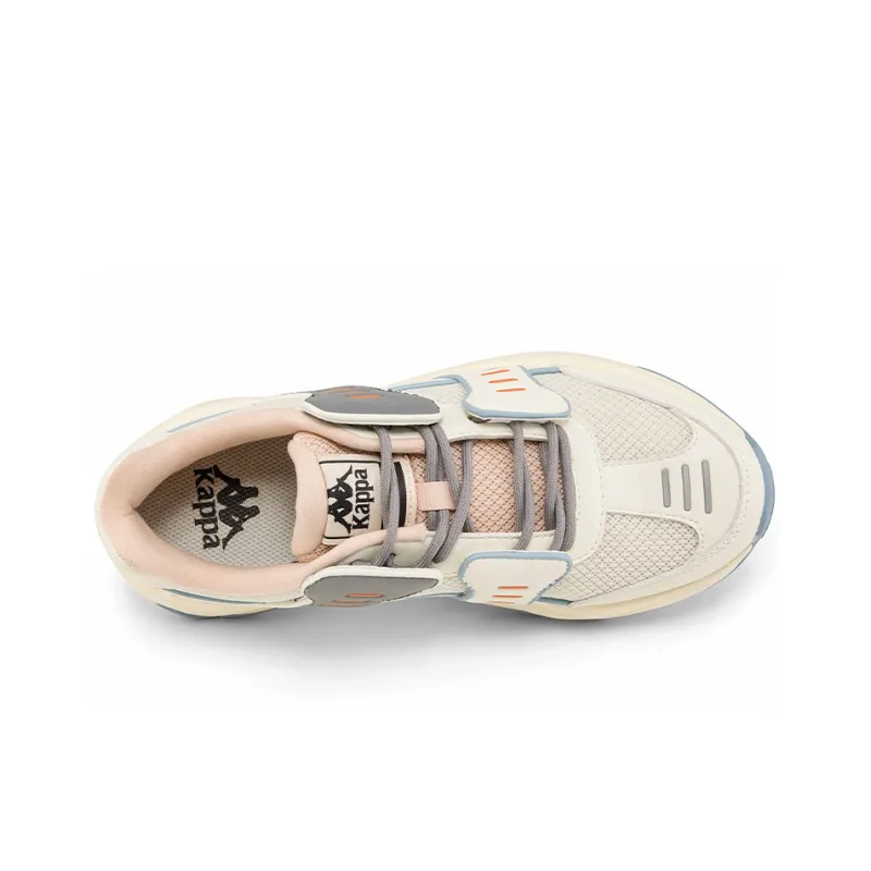 Kappa Breathable Low-Top Casual Shoes Unisex White Gray Pink-4