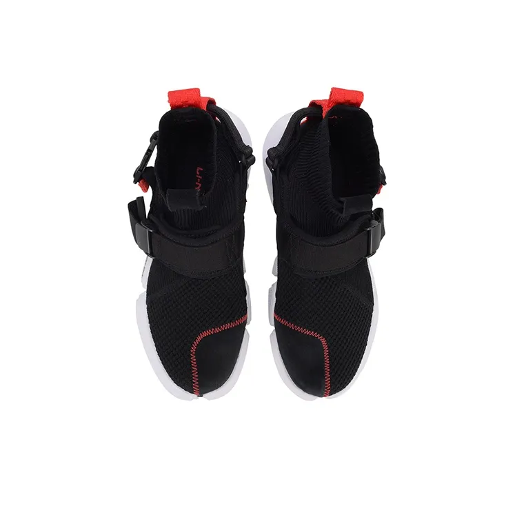 LINING Essence 2 Casual Shoes Women's High Top Black/Red-3