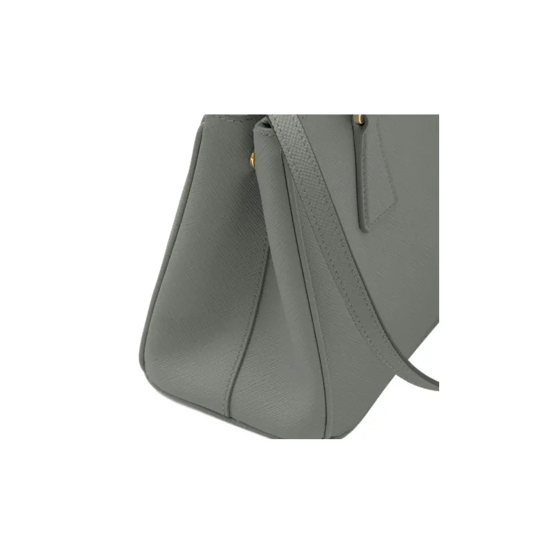 PRADA Galleria Killer Bag Leather Shoulder Bag Crossbody Bag Handbag Small Size Women's Gray-3