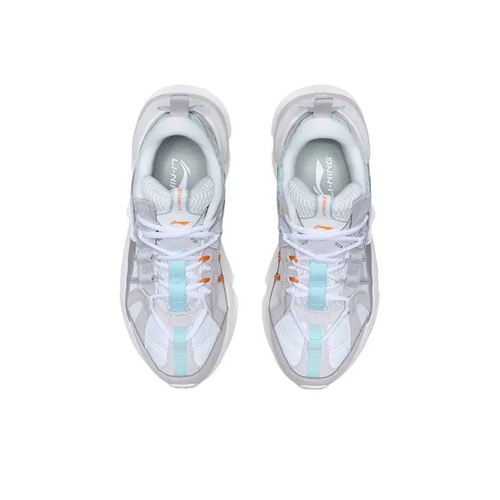 LiNing Nebula M1 Cushioning Low Top Sports Casual Shoes Women's White Gray-3