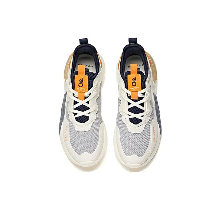 ANTA Life Collection Casual Shoes Men Low Top Ivory White/Mist Gray/Turbid Blue-2