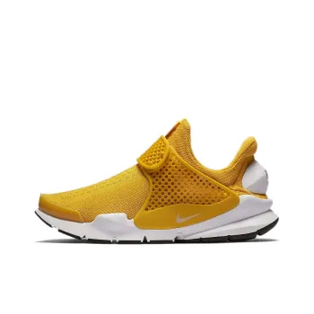 Nike Sock Dart Shock Absorbers With Slip Resistant Features Low Top Casual Shoes Women's Yellow White