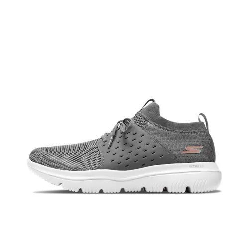 Skechers Go Walk Evolution Ultra Cushioning Anti-Slip And Wear-Resistant Mid-Top Casual Shoes Men's Gray