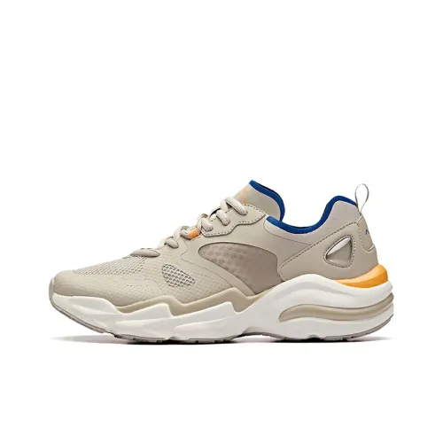 Anta Life Collection Cushioned Slip-Resistant Breathable Lightweight Low-Top Casual Shoes Men's Gray Orange White