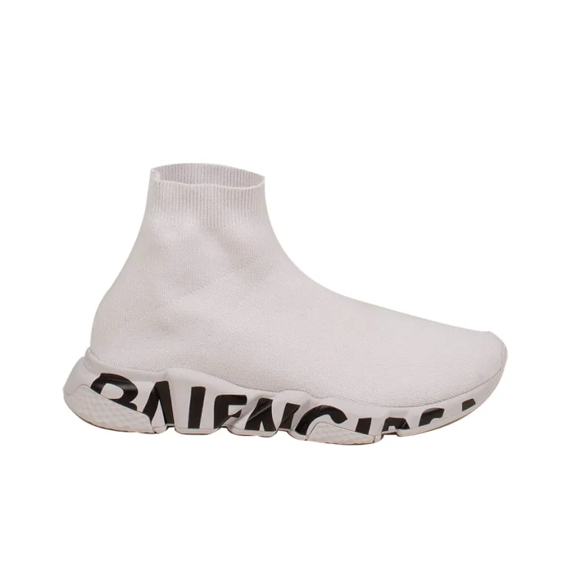 Balenciaga Speed Graffiti Trainers White Black-2