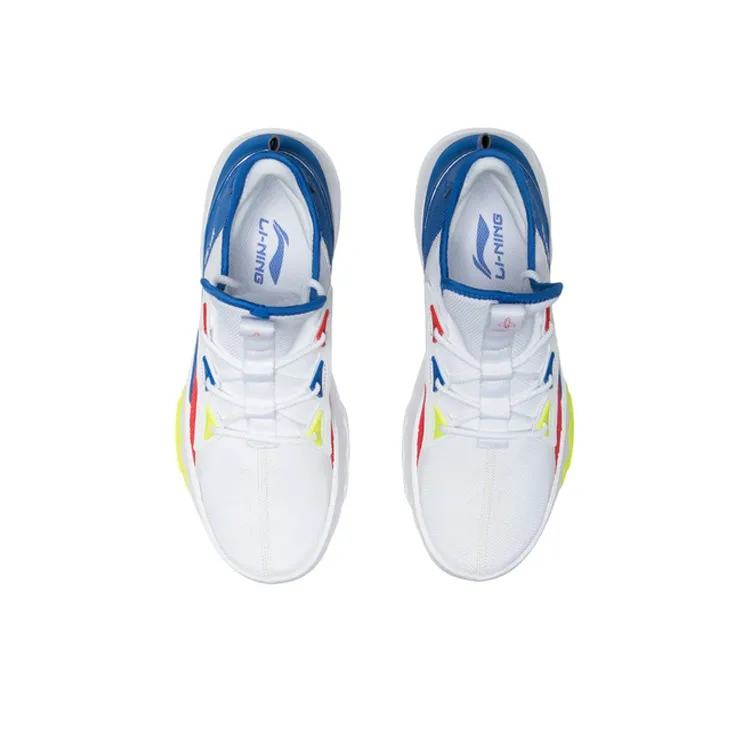 LiNing Slip Resistant, Breathable, Supportive, And Resilient Low Top Sports Casual Shoes Men's White Red Blue-3