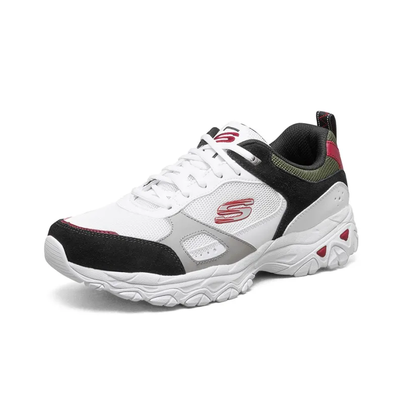 Skechers After Burn Low-Top Casual Shoes Men's White Blue Red-2