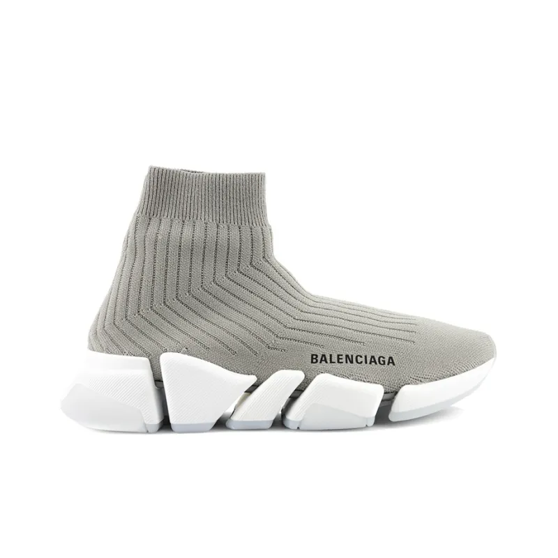 Balenciaga Speed Trainer Rib Knit Light Gray Women's-1