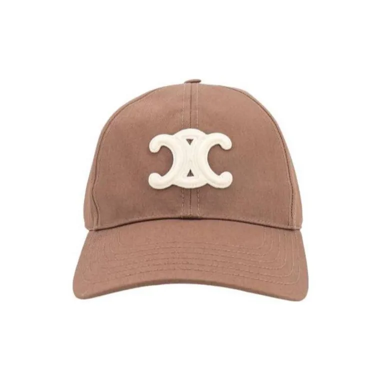 CELINE Cotton Baseball Caps Women's Brown-1