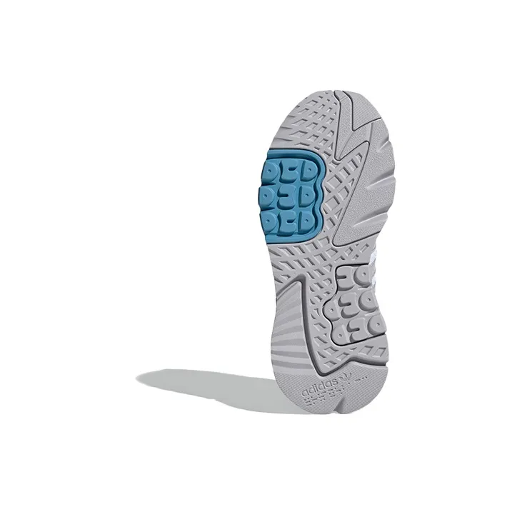 Adidas Originals Nite Jogger Shoes White/Blue Women's-5