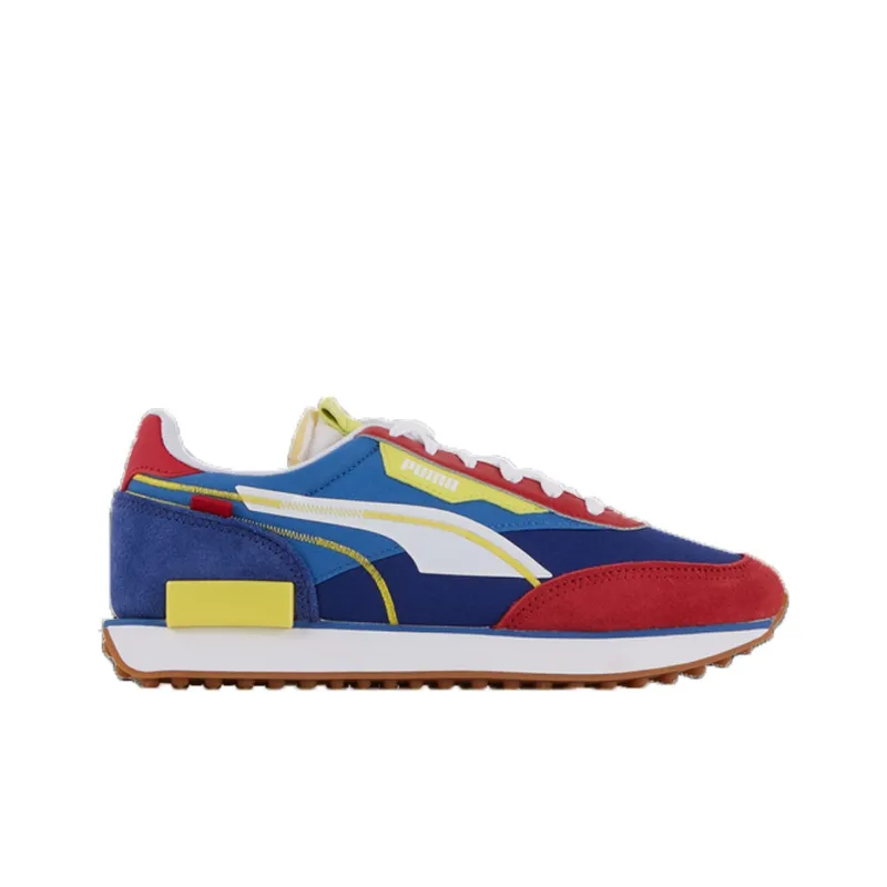 PUMA Unisex Future Rider Twofold Sd Running Shoes White/Red/Blue-1