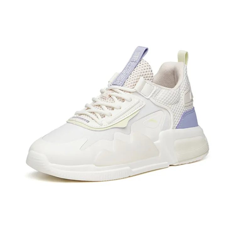 ANTA Casual Shoes Women's Low Top Ivory White/Mud Gray/Willow Purple-2