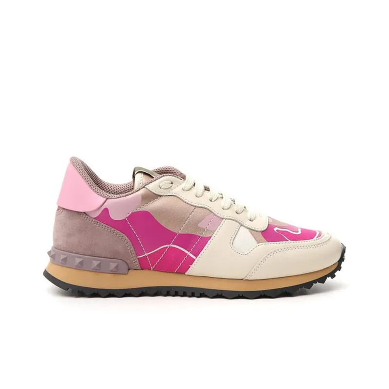 Valentino Anti Slip Wear Resistant Low Top Sports Casual Shoes Women's Fuchsia Red Pink-1