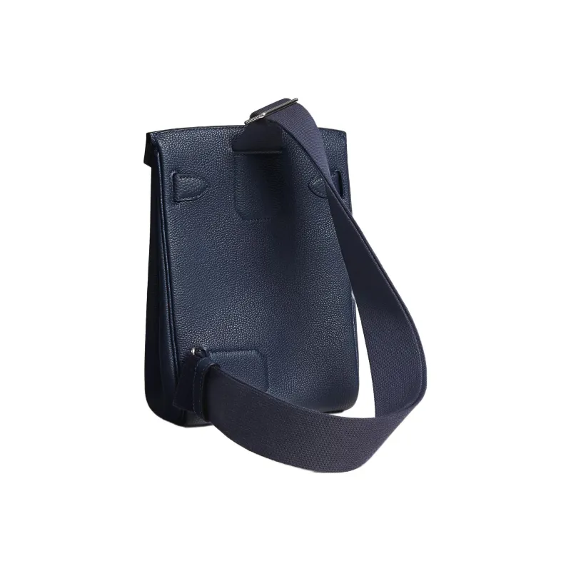 HERMES Hac A Dos Togo Calfskin Shoulder Bag Crossbody Bag Small Size Men's Bleu Nuit Midnight Blue-2