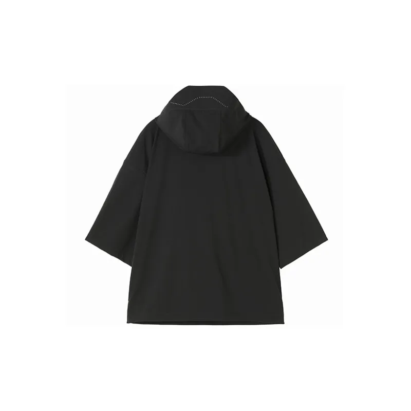 NORVINCY Breathable Solid Color Hooded Short Sleeved T Shirts Unisex-1