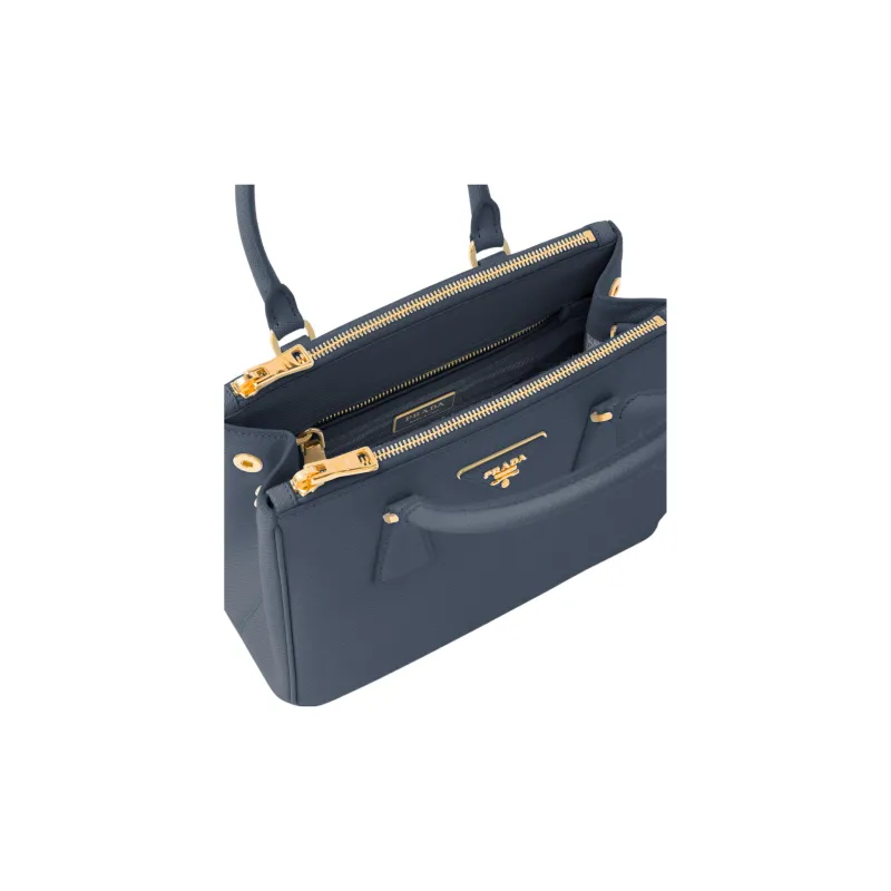PRADA Galleria Killer Bag Leather Shoulder Bag Crossbody Bag Handbag Small Size Women's Dark Blue-3