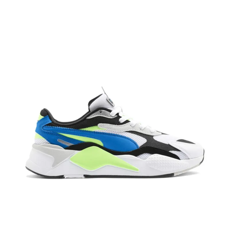 PUMA RS-X³ Puzzle Soft Cushioning Wear-Resistant Low-Top Casual Shoes Unisex White Blue Black-1