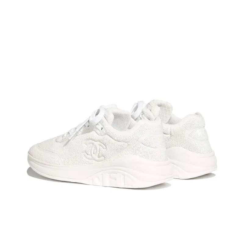 CHANEL Low-Top Casual Shoes Women's White-4