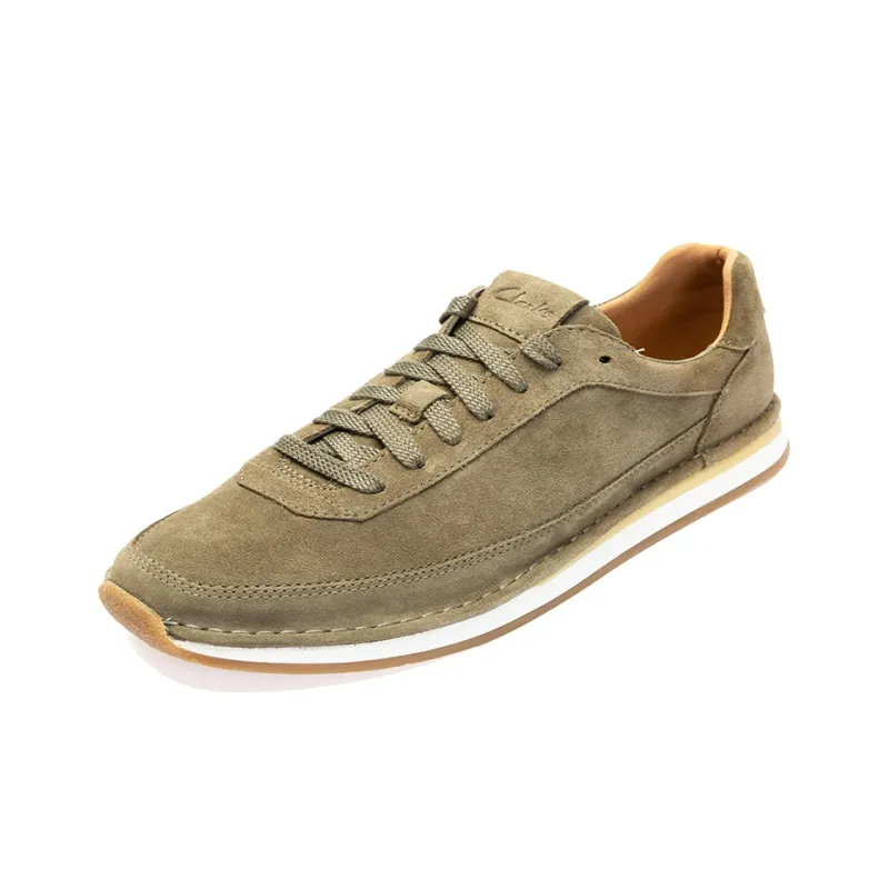 Clarks CraftRun Lace Casual Shoes Men Low Top Olive Green-2