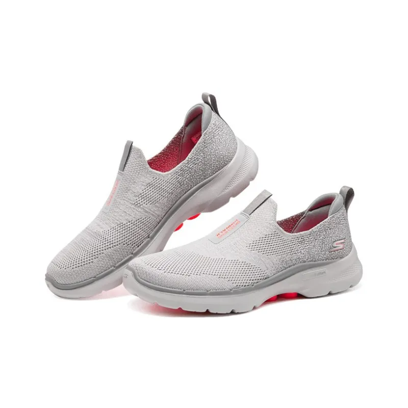 Skechers Go Walk 6 Breathable Cushioning Rebound Low Top Casual Shoes Women's Gray-2