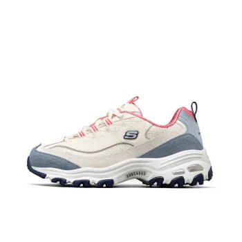 Skechers D'LITES 1.0 Milk Tea Bear Blueberry Liqueur Abrasion Resistant Low Top Casual Shoes Women's Blue