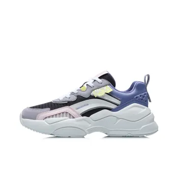 LiNing Candle Dragon Cushioned Slip Resistant Low Top Sports Casual Shoes Women's White Blue Black