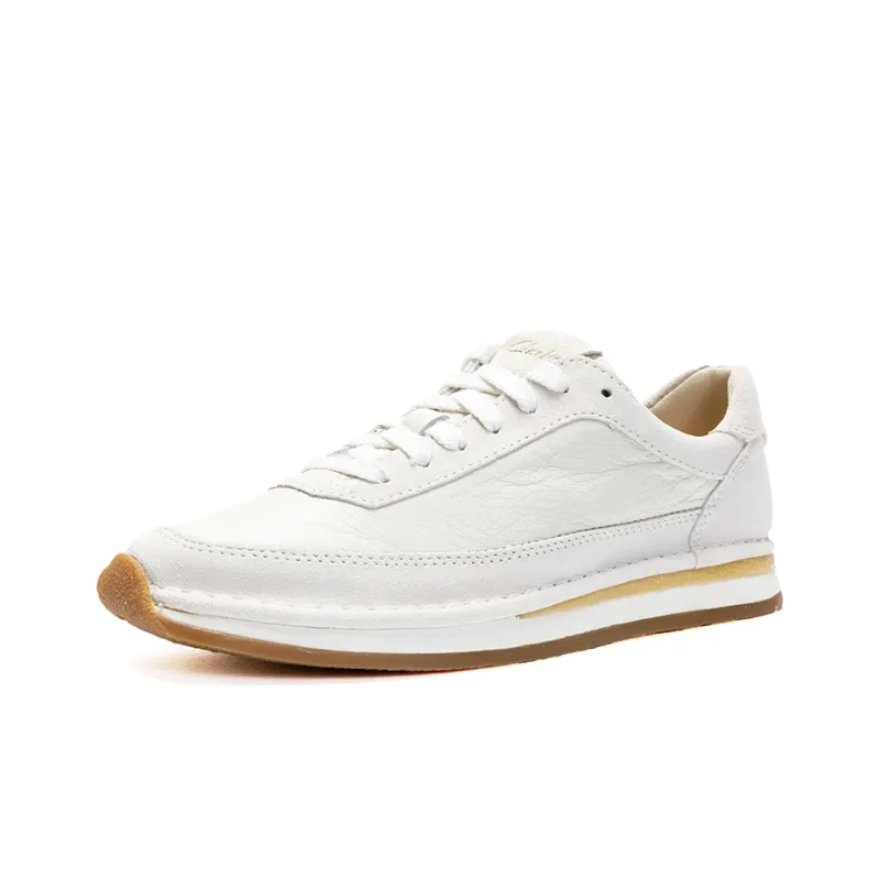Clarks CraftRun Lace Low Top Sports Casual Shoes Women's White Light Gray-2