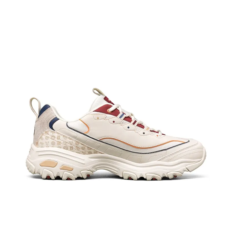 Skechers D Lites Low Top Running Shoes Beige/Red-1