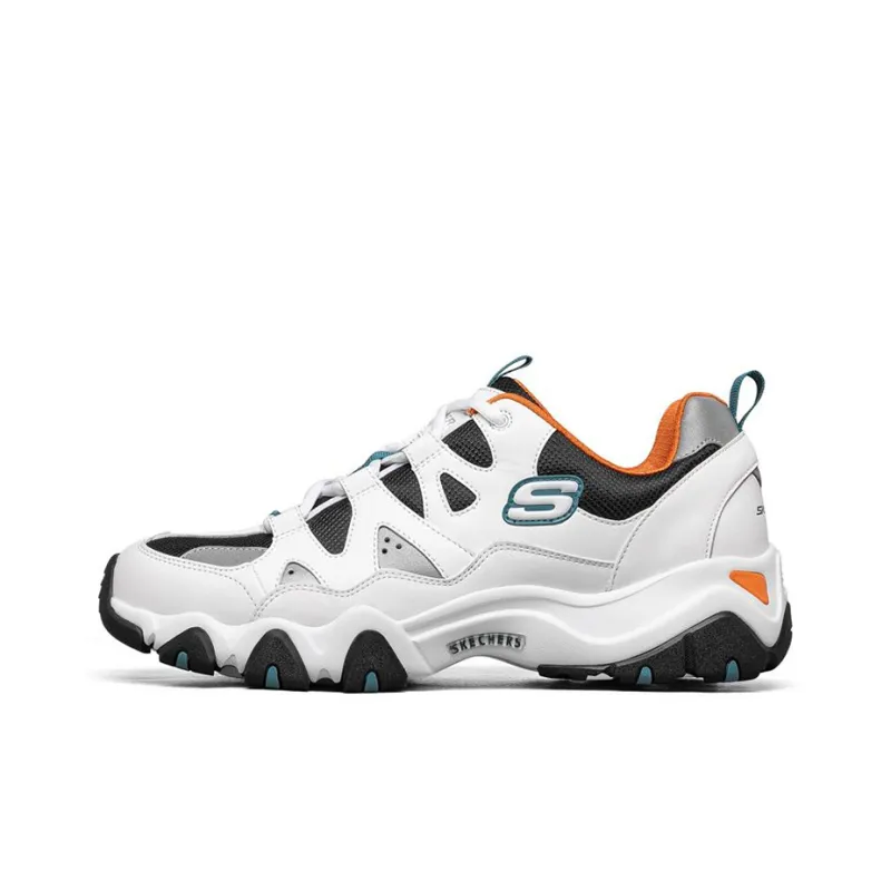 Skechers D'LITES 2.0 Casual Shoes Men Low-Top White/Black/Orange-0