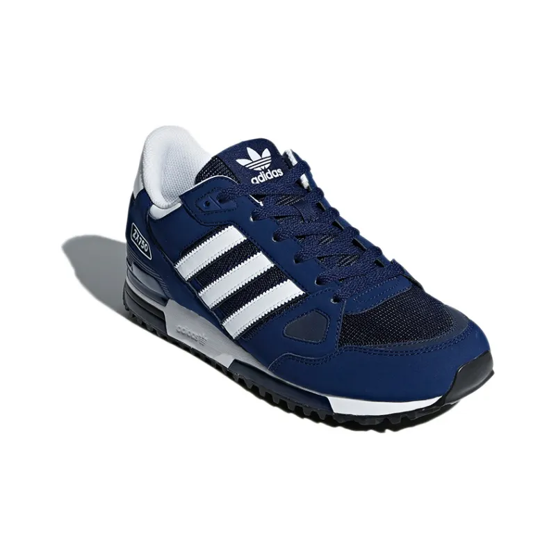 Adidas Originals ZX 750 Wear Resistant Low Top Casual Shoes Men's Blue White-2