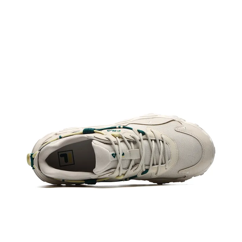 FILA Fashion Sneakers Cushioning Anti Slip Wear Resistant Breathability Low Top Casual Shoes Men's Beige-3