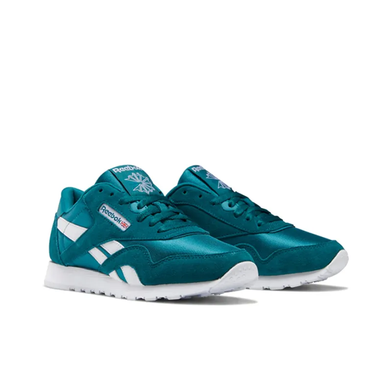 Reebok Classic Nylon Casual Shoes Women's Low-Top Blue/Green-2