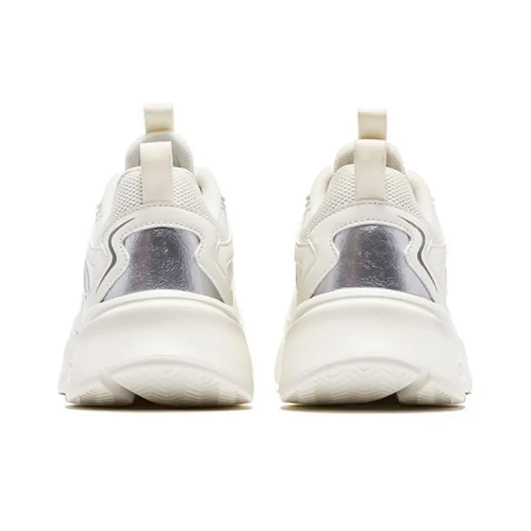 QIAODAN Cushioning Breathable Low Top Running Shoes Men's White-4