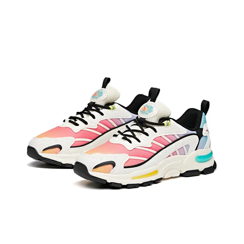 Anta Life Collection Millennium Glacier Anti Slip Wear Resistant Low Top Sports Casual Shoes Women's White Black Green-1