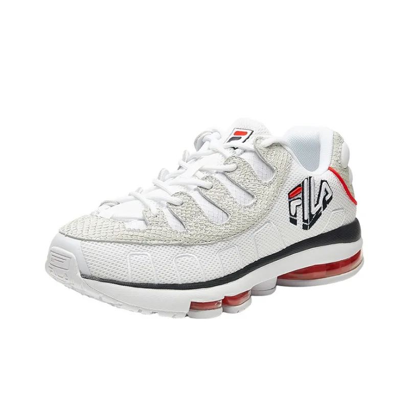 FILA Silva Trainer Cushioning Anti Slip And Wear Resistant Low Top Casual Shoes Men's White-1
